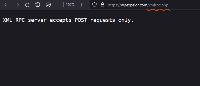 XML-RPC WordPress is not disabled