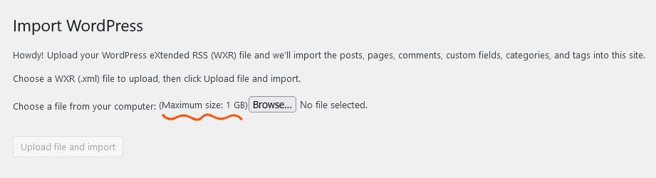 wordpress file upload size