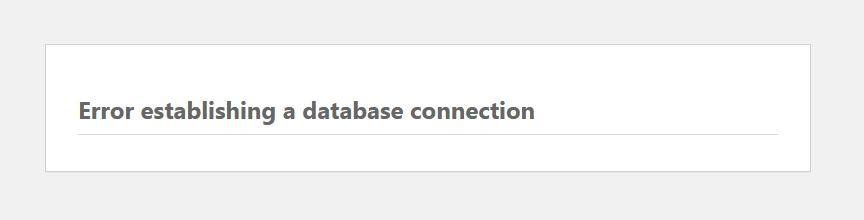 Error establishing a database connection WordPress