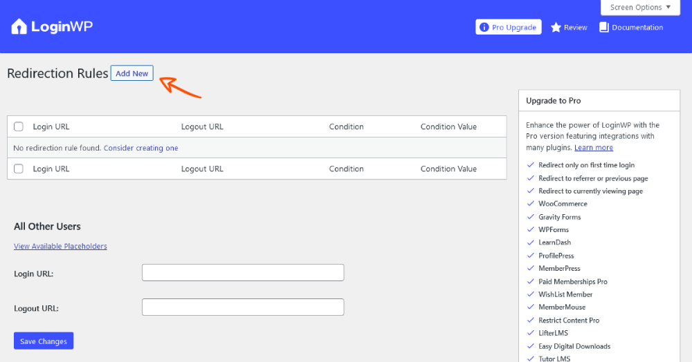 wpexpelor loginWP plugin setting